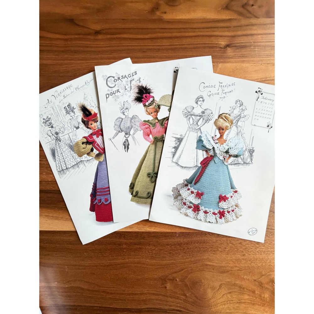 Annies Attic Crochet Patterns Gibson Girl Collection 1994 For 11.5" Dolls Barbie